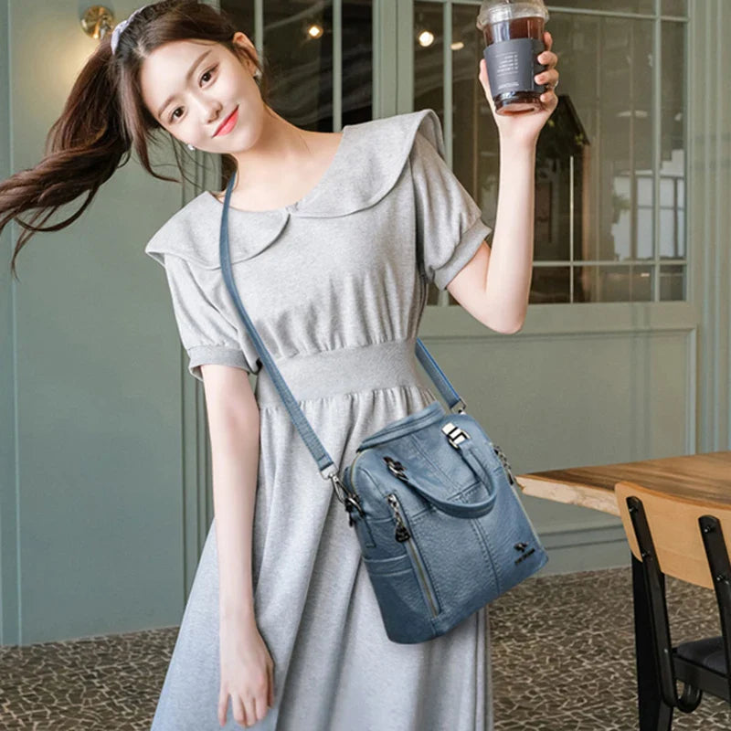 Sac à Dos Cuir Femme Convertible Élégant