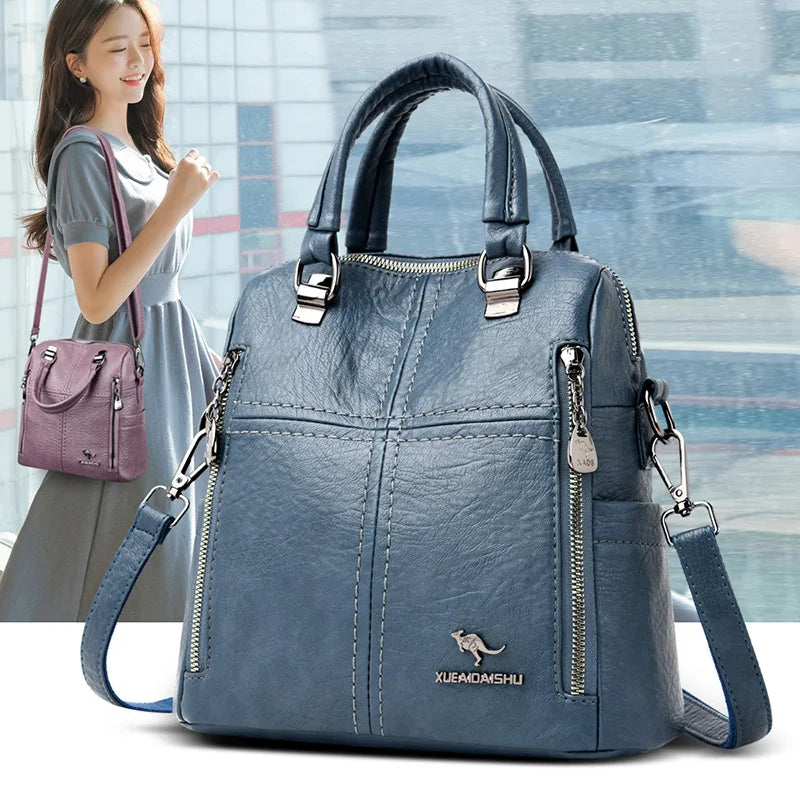 Sac à Dos Cuir Femme Convertible Élégant