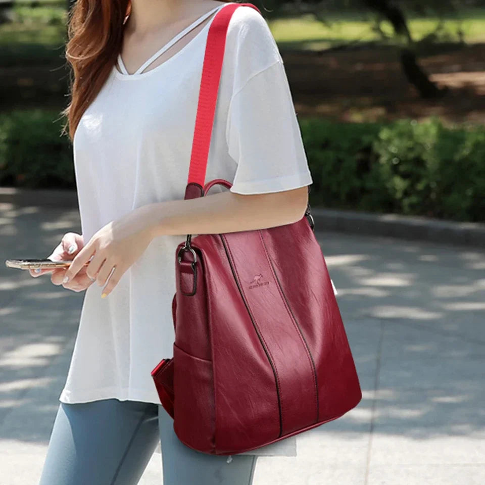 Sac à Dos Cuir Discret Anti-Vol Féminin