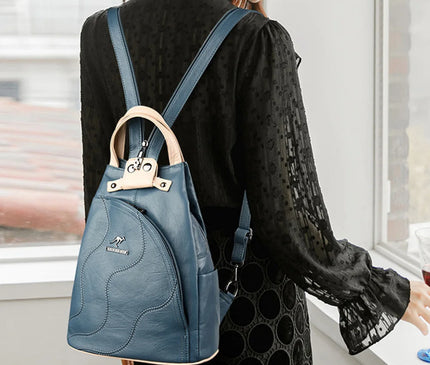 Sac à Dos Cuir Femme Polyvalent Rivets