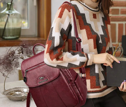 Sac à Dos Cuir Femme Vintage Quotidien