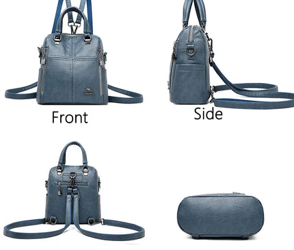 Sac à Dos Cuir Épaule Convertible Rouge