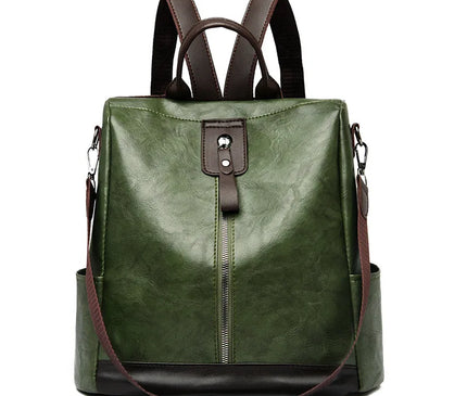 Sac à Dos Cuir Femme Convertible Vert
