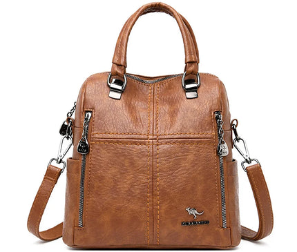 Sac à Dos Cuir Femme Convertible Marron
