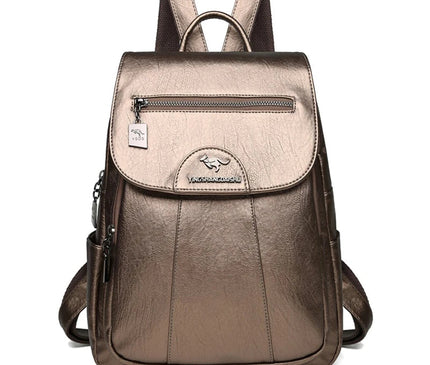Sac à Dos Cuir Femme Métallisé Souple