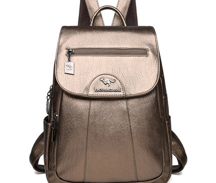 Sac à Dos Cuir Femme Métallisé Souple