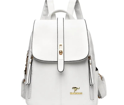 Sac à Dos Cuir Élégant Femme Blanc