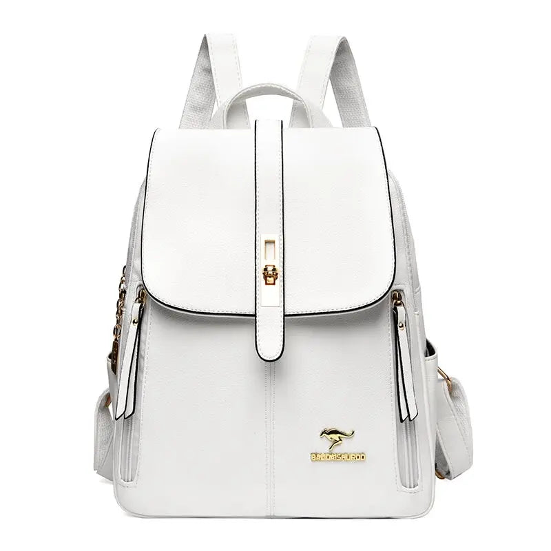 Sac à Dos Cuir Élégant Femme Blanc