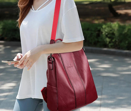 Sac à Dos Cuir Discret Anti-Vol Féminin