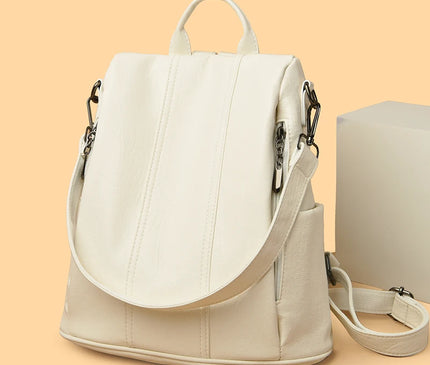 Sac à Dos Cuir Convertible Antivol Élégant