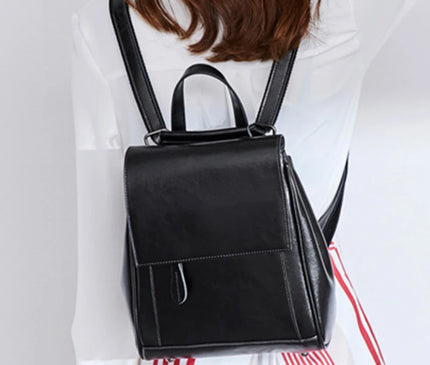 Sac à Dos Cuir Huilé Femme Rétro