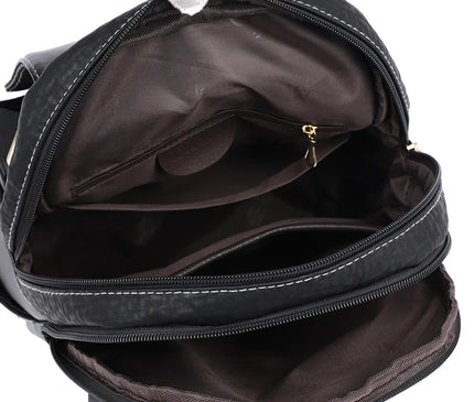 Sac à Dos Cuir Femme Gaufré Grande Capacité