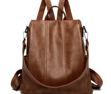 Sac à Dos Cuir Marron Antivol Élégant