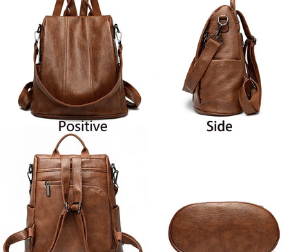 Sac à Dos Cuir Marron Antivol Élégant