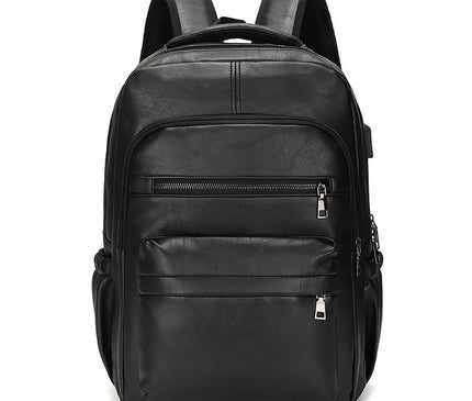 Sac à Dos Cuir Homme USB Ordinateur Spacieux
