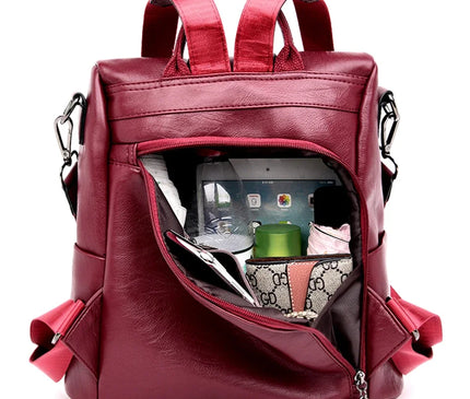 Sac à Dos Cuir Discret Anti-Vol Féminin