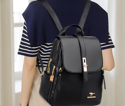 Sac à Dos Cuir Femme Élégant Cadenas