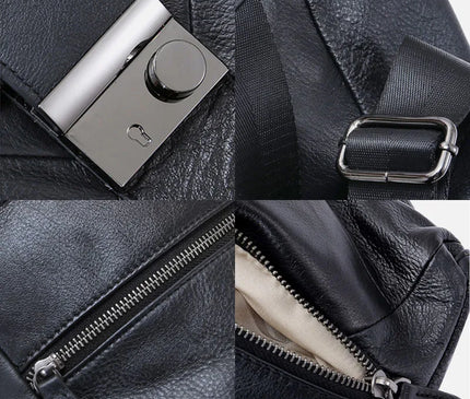 Sac à Dos Cuir Femme Sécurisé Patchwork