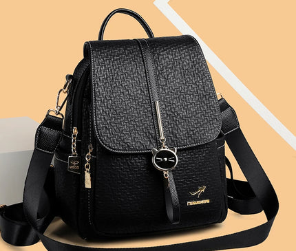 Sac à Dos Cuir Femme Gaufré Élégant