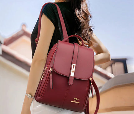 Sac à Dos Cuir Femme Élégant Cadenas