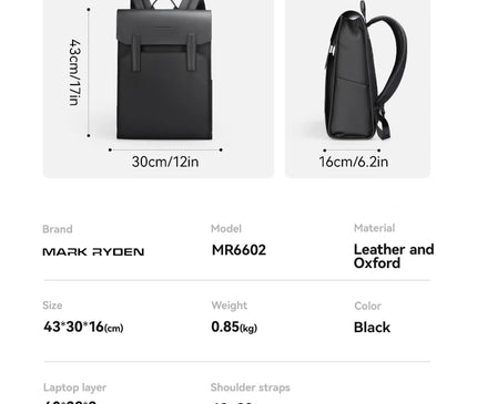 Sac à Dos Cuir Business Ordinateur Portable