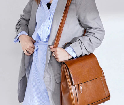 Sac à Dos Cuir Huilé Femme Rétro