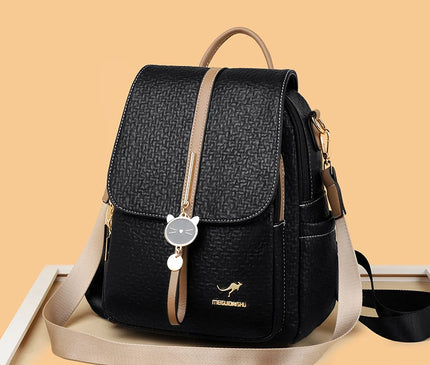 Sac à Dos Cuir Femme Gaufré Élégant