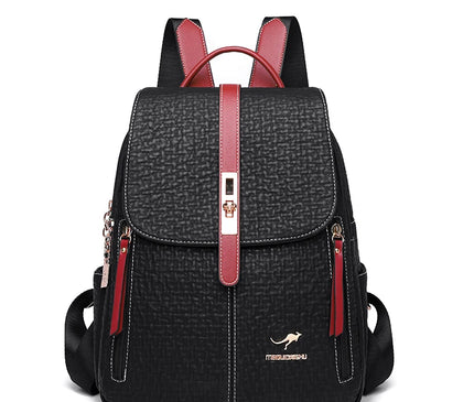 Sac à Dos Cuir Femme Gaufré Grande Capacité