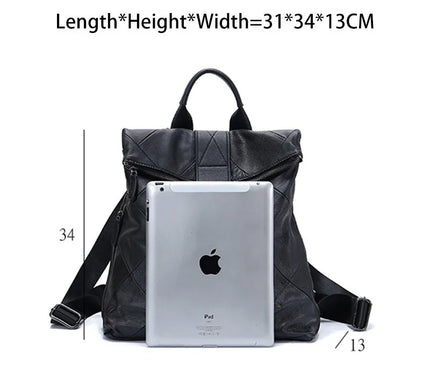 Sac à Dos Cuir Femme Sécurisé Patchwork