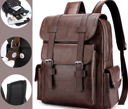 Sac à Dos Cuir Élégant Urbain Homme