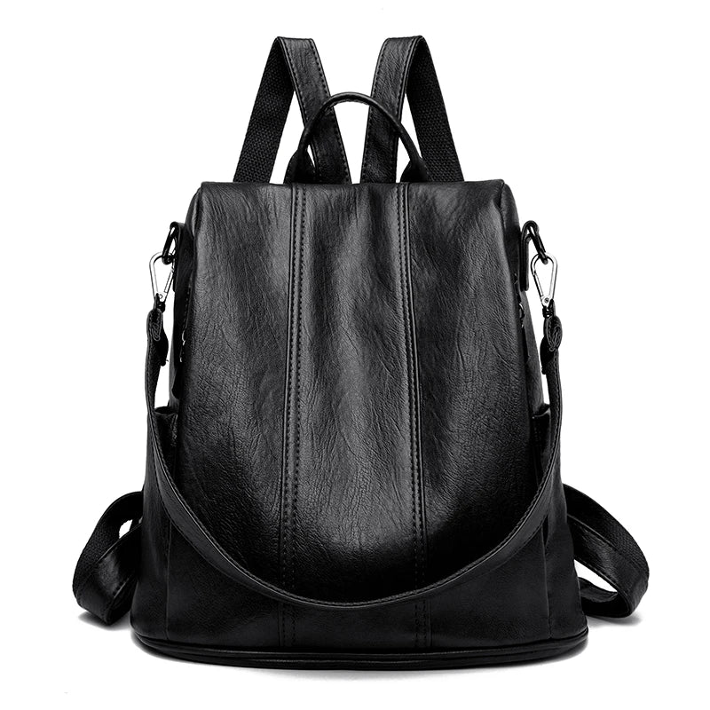 Sac à Dos Cuir Convertible Antivol Élégant
