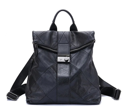 Sac à Dos Cuir Femme Sécurisé Patchwork