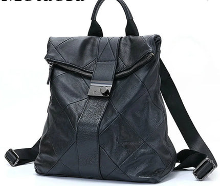 Sac à Dos Cuir Femme Sécurisé Patchwork