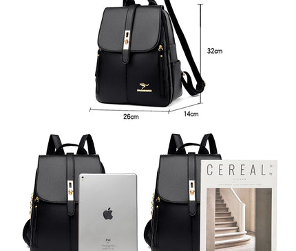 Sac à Dos Cuir Femme Élégant Cadenas