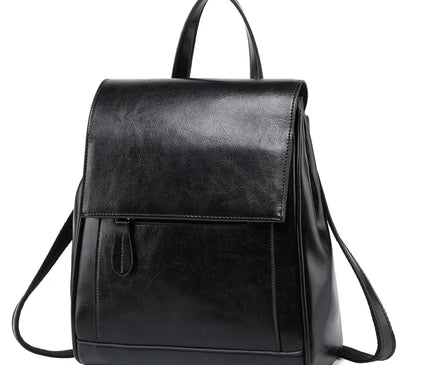 Sac à Dos Cuir Huilé Femme Rétro