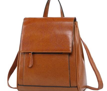 Sac à Dos Cuir Huilé Femme Rétro